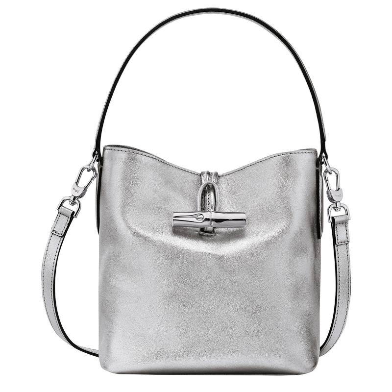 Women\'s Longchamp Roseau XS Bucket Bag Silver | QKAUH-0467