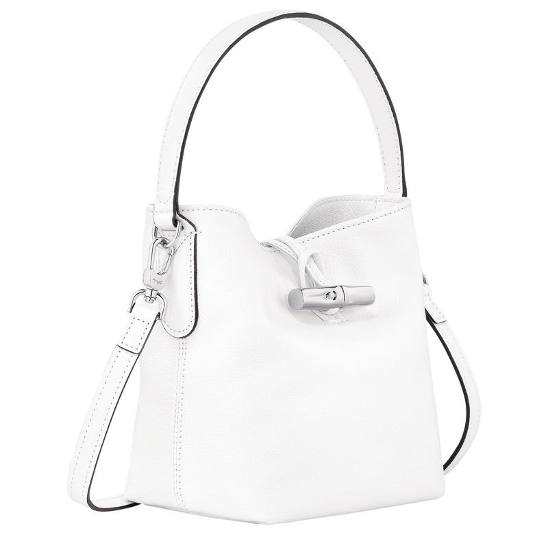 Women's Longchamp Roseau XS Bucket Bag White | OZLEQ-0451