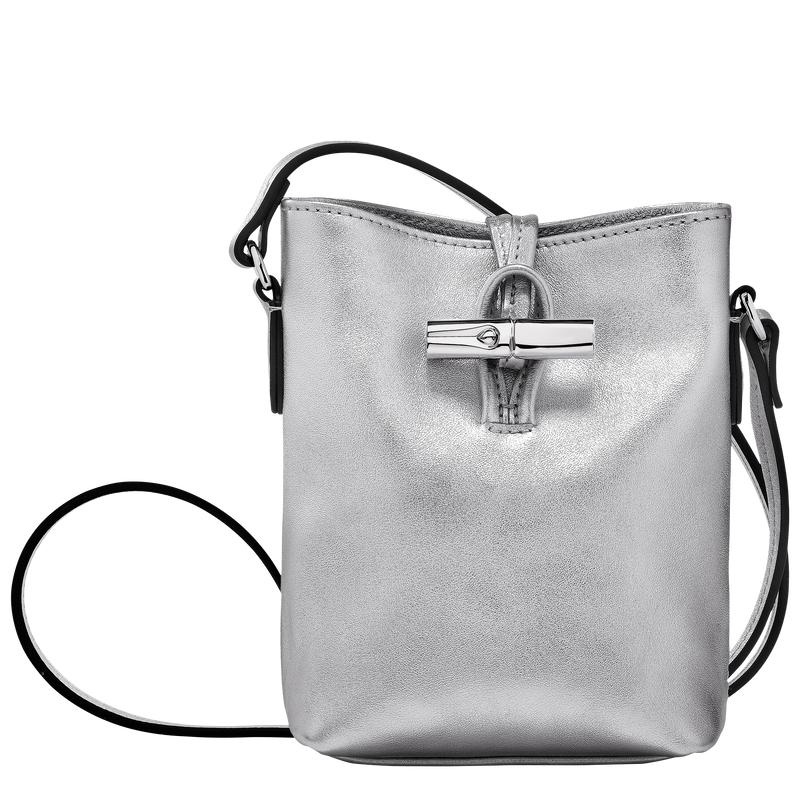 Women\'s Longchamp Roseau XS Crossbody Bags Silver | OYUDW-4872