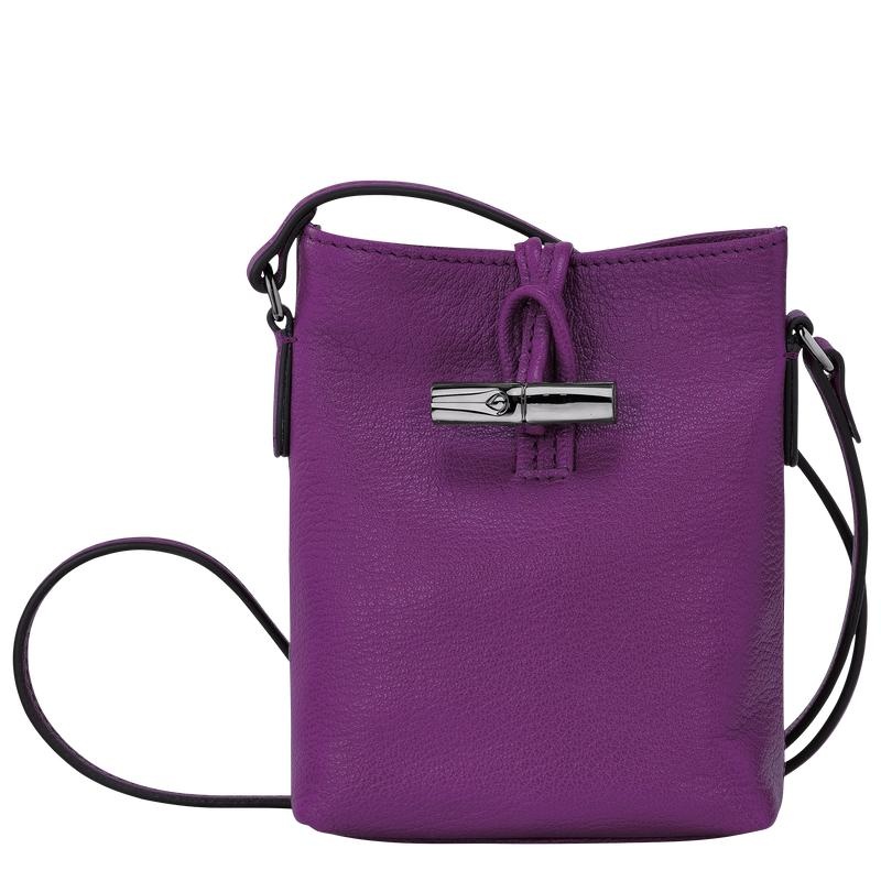 Women\'s Longchamp Roseau XS Crossbody Bags Violet Purple | ZKHSY-0172