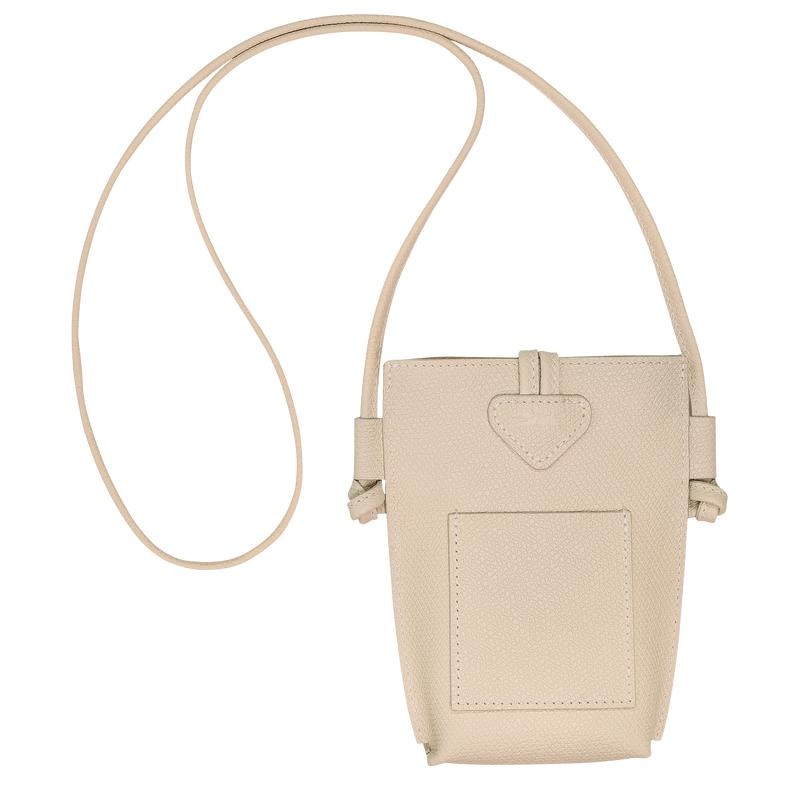 Women's Longchamp Roseau with lace Phone Case Paper White | EWJNK-4286