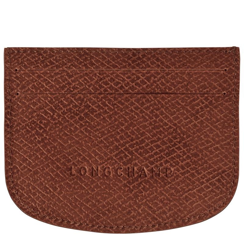 Women's Longchamp Épure Cardholders Brown | YUACG-0192