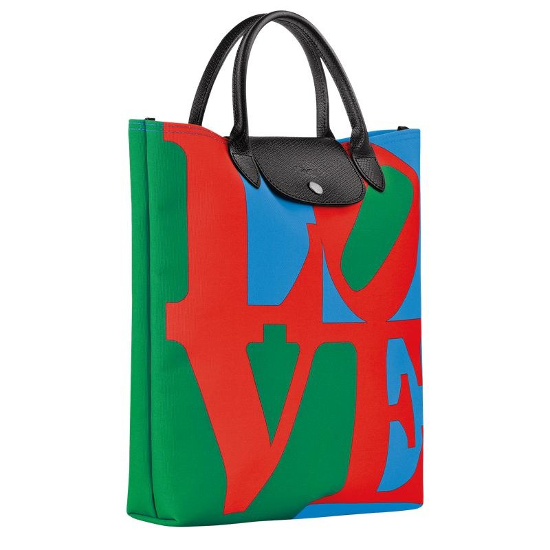 Women's Longchamp x Robert Indiana L Handbags Red/Navy | HOQSP-2809